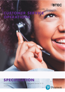 BTEC Level 2 Technical Certificate in Customer Service Operations specification
